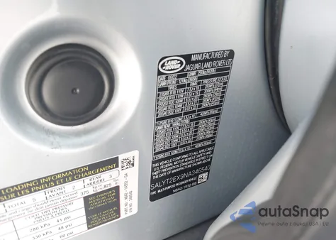 2022 Land Rover Range Rover Velar P250 R-Dynamic S from USA, damaged, VIN SALYT2EX9NA346540